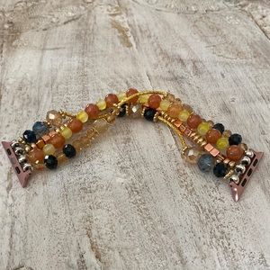 Francesca’s beaded Apple Watch bracelet band multi color rose gold 42/44mm